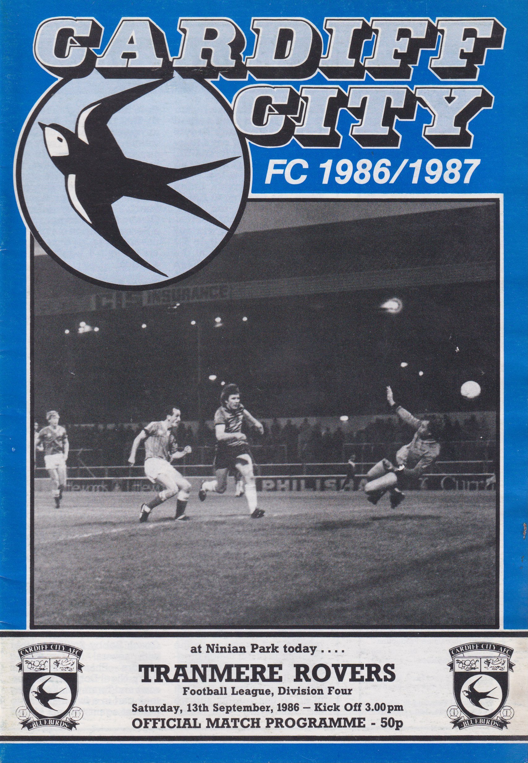 Cardiff City v Tranmere Rovers match programme